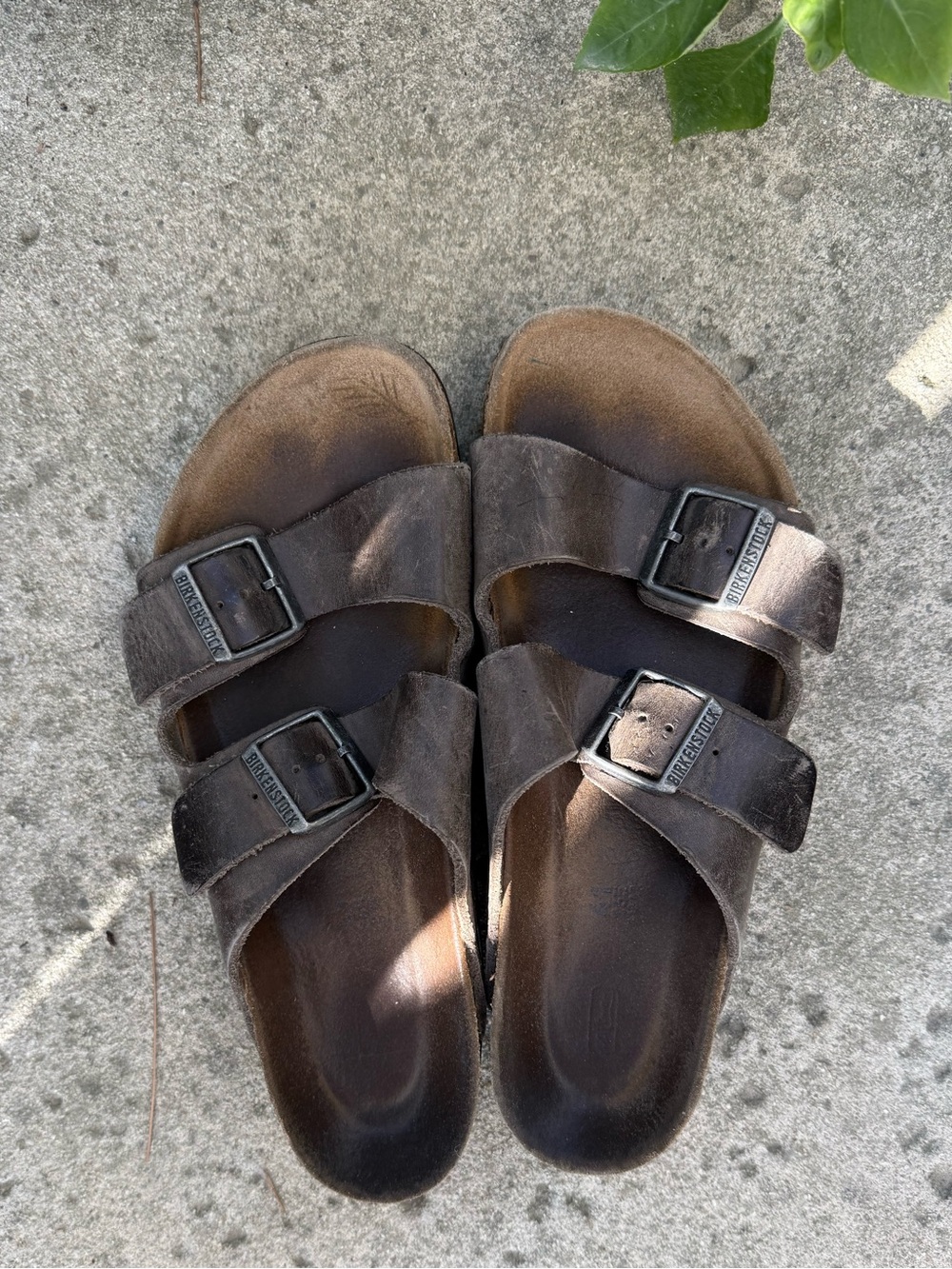 Birkenstock Arizona Brown Oiled Leather Double Strap Sandals EU 41 Men’s 8-8.5